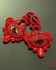 kolczyki soutache Czerwone błyszczące kolczyki sutasz 6