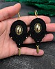 kolczyki soutache Kolczyki sutasz złoto czarne wieczorowe z hematytem Livia 1