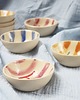 miski i misy Malowana ceramiczna miseczka w pasy z napisem 1