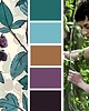obrusy i serwetki OBRUS botaniczny wzór z bawełny w autorski print JEŻYNY turkusowe 2