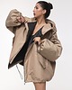 kurtki damskie Kurtka bomber hoodie oversize mocca 4