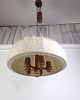 lampy wiszące Duńska lampa sufitowa z drewna tekowego od Domus, lata 70. 2