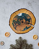 obrazy Obrazy na drewnie - Wood slice art painting malowidła na drewnie 7