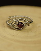 pierścionki - różne Pierścionek regulowany granat wire wrapping 4