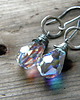 kolczyki wire wrapping Tęczowe kryształy - kolczyki 2