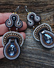 kolczyki soutache Kolczyki w kolorze brązu, szarości i srebra 2