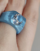 pierścionek z żywicy Niebieski pierścionek z cyrkonią 4