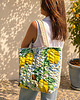 torby na ramię Pikowana duża torba shopper Cytryny No1 2