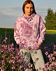 bluza z kapturem damska Bluza TieDye fioletowa z koniem 1