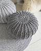 pufy do siedzenia Pufa beżowa bawełniana okrągła handmade 3
