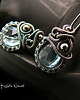 kolczyki wire wrapping Kolczyki Dragony- Sky Blue Topaz Srebro 1