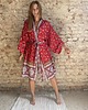 marynarki damskie Szlafrok narzutka kimono z wiskozy beż 3