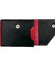 portfele damskie Czerwono-czarny portfel na klips skórzany ręcznie uszyty. 3