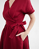 sukienki midi damskie Lniana Sukienka JASMINE RED WINE 5