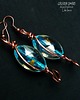 kolczyki wire wrapping Kolczyki czysto miedziane+szkło weneckie handmade 5