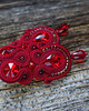 kolczyki soutache Bordowe kolczyki soutache z kryształkami 5