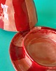 kuchnia - różne Ceramiczna maselniczka, małą, na pół kostki - pojemnik różowo czerwony 5