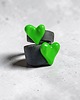 pierścionek z żywicy Pierścionek x2 : RAZEM TANIEJ! pierścionki z żywicy : HEART : green & black 1