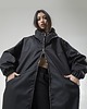 płaszcze damskie Płaszcz longline hoodie oversize czarny 5