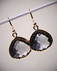 kolczyki szklane Gold and Black Fussion  2
