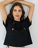 t-shirt damskie T-shirt Crop-Voila Czarny Truskawki 1