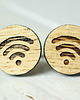 spinki do mankietów Drewniane spinki do mankietów WIFI 1