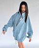 bluza bez kaptura damska Bluza jeansowa loosezip oversize denim light blue 2