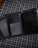 portfele męskie Czarny Bardzo Cienki Portfel Slim na Karty Bilon Skóra Belveder BV717 2