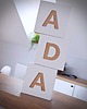 napisy dekoracyjne i tabliczki Litery typu scrabble, z drewna, drewniana krzyżówka biała 2