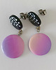 kolczyki z masy plastycznej Fioletowe Kolczyki w Kropki Polka Dot 2