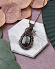 wisiory Miedziany wisiorek wire wrapping z obsydianem śnieżnym #434 2