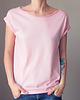 t-shirt damskie Jasnoróżowy Oversize Bez Nadruku 2