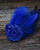 broszki Kobaltowa broszka soutache z piórami 1