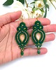 kolczyki soutache Verra kolczyki sutasz złoto zielone lekkie wiosnne z kryształkami 1