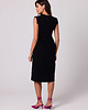 sukienki midi damskie Sukienka z podwyższoną talią-czarna(B-262) 1
