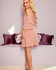 sukienki mini damskie 292-5 MARINA zwiewna sukienka - pudrowy róż 1