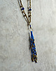 korale Długi unikatowy naszyjnik z kobaltowym chwostem 5