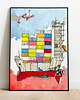 obrazy i plakaty do pokoju dziecięcego Traktory, Koparki, Straż Pożarna 4 druki 50x70cm 2