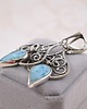 kolczyki wire wrapping Elizabeth  - srebrne kolczyki z larimarem 3