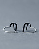 kolczyki wire wrapping Srebrne kolczyki wkrętki serca LOVE duże 2