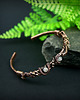 bransoletki wire wrapping Miedziana bransoleta mankietowa z cytrynem 8