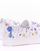 sneakersy damskie Sneakersy skórzane -  białe w kwiatki   (7186) 2