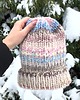 czapki damskie Wełniana czapka handmade kolorowe ozdobne włóczki wełna jasny beż 3