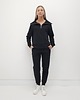 komplety damskie Anisa minimalistyczny lekko dopasowany komplet spodnie i bluza - Black 5
