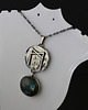 biżuteria męska Runa Mannaz z labradorytem - srebrny amulet z runą 2