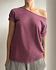 t-shirt damskie Śliwkowy melanż Oversize 1