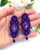 kolczyki soutache Orina kolczyki sutasz fioletowe długie wieczorowe z kryształami 1