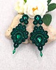 kolczyki soutache Rossa kolczyki sutasz zielone wieczorowe długie z kryształkami 2