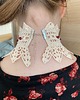 chokery Ecru koronkowy choker z naturalnymi kamieniami granatu 3