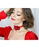 chokery Jedwabny  czerwony choker 4